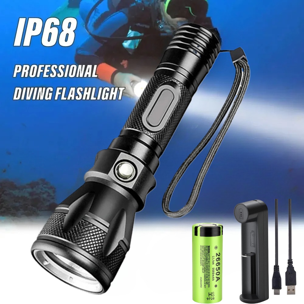Профессиональный фонарь для по – обзор и цена Underwater Flashlight